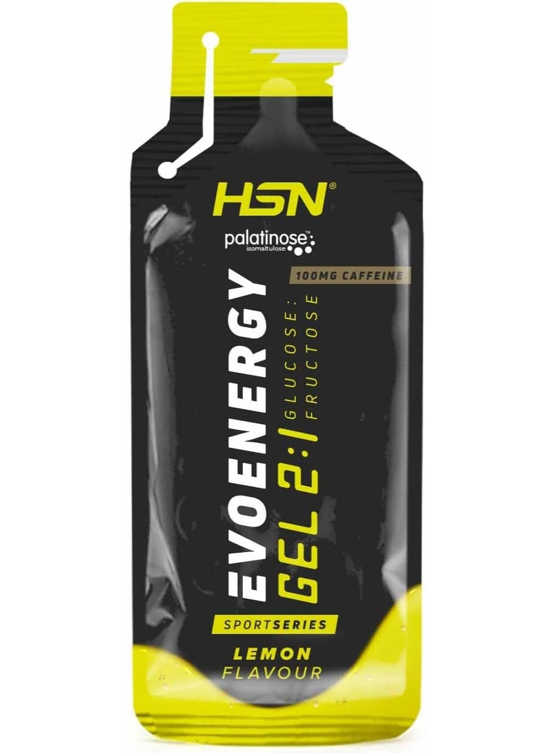 جل إيفونرجي من إتش إس إن مع الكافيين | ليمون - ٥٥ مل | ٣٠ غ كربوهيدرات لكل جل، نسبة ٢:١ (جلوكوز:فركتوز) | ١٠٠ ملغ صوديوم، ١٠٠ ملغ كافيين | قوام سائل | غير معدل وراثيًا، نباتي، خالٍ من الغلوتين